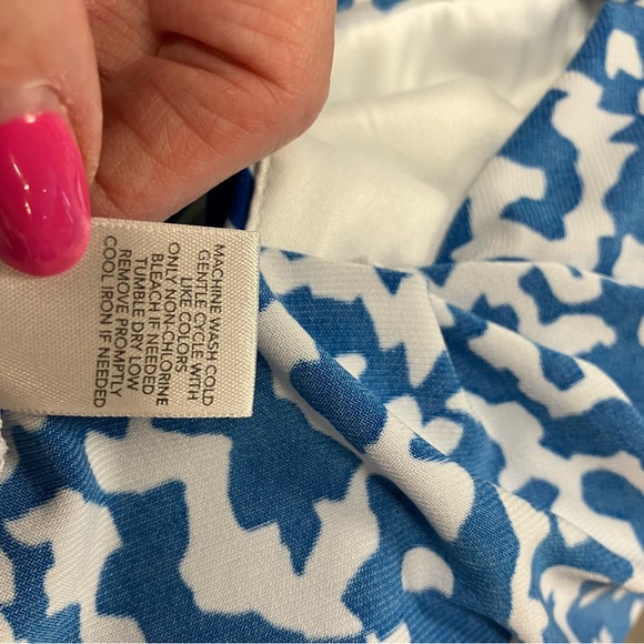 cj banks, dress, blue & white print, 1X - Picture 4 of 5